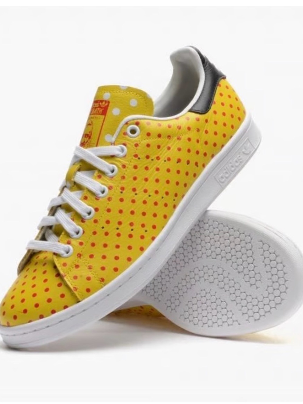 Pharrell Williams x adidas Sneakers Yellow Leather Polka Dot 37 1/3 US 7 2014